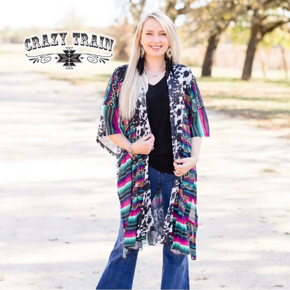 Crazy Train mesh kimono